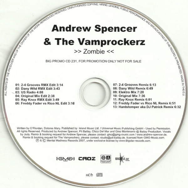 Andrew Spencer & The Vamprockerz ‎– Zombie